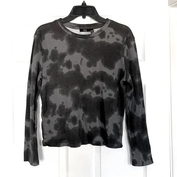 RDI Thermal Long Sleeve Large Camo Womens Lounge Top Waffle Casual Gray Fall NWT - Picture 1 of 1